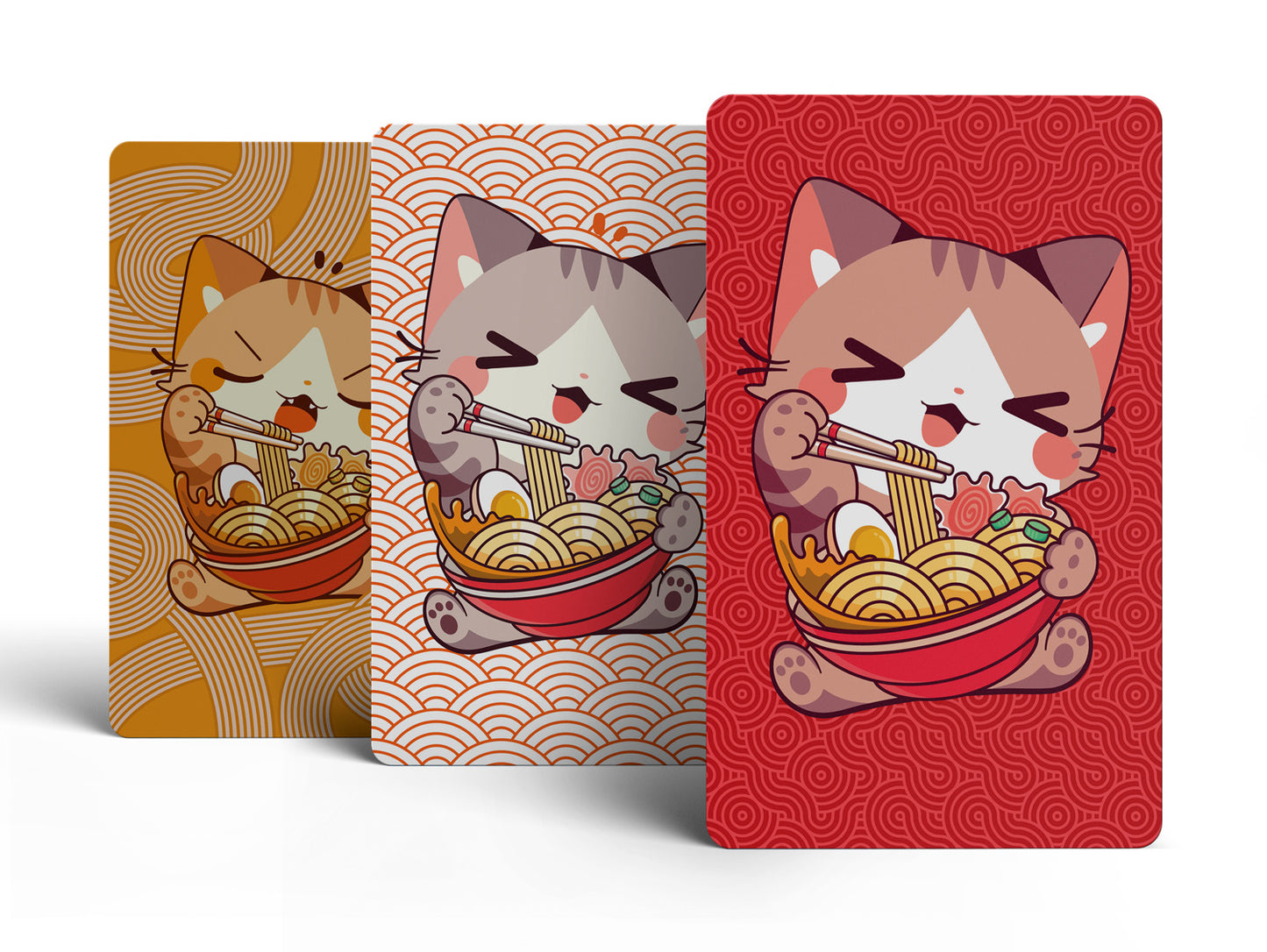 Tangem Wallet Ramen Cat Collectie – drie kaarten met katten- en ramen-illustraties