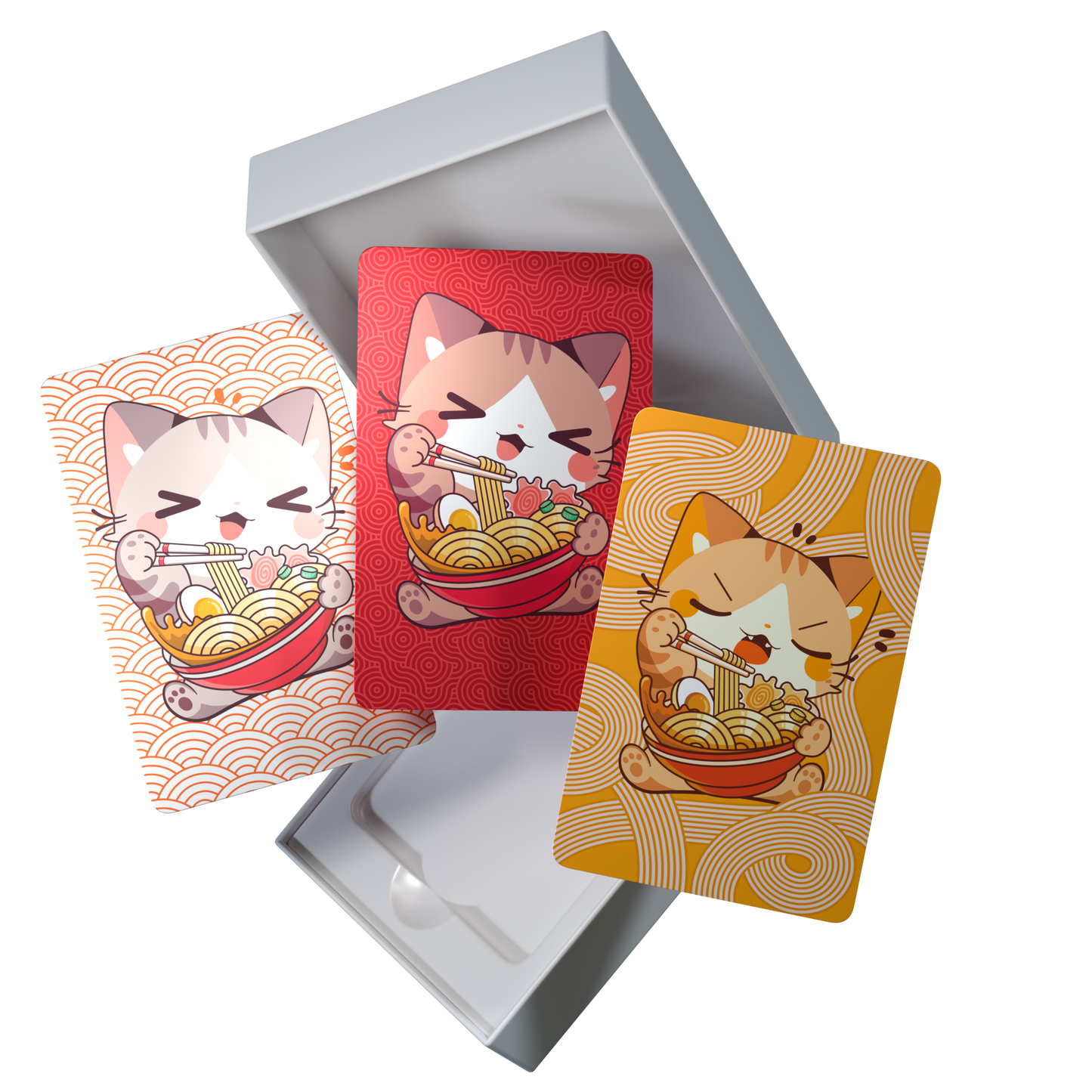 Tangem Ramen Cat kaart wordt uit kleurrijke anime-verpakking gehaald