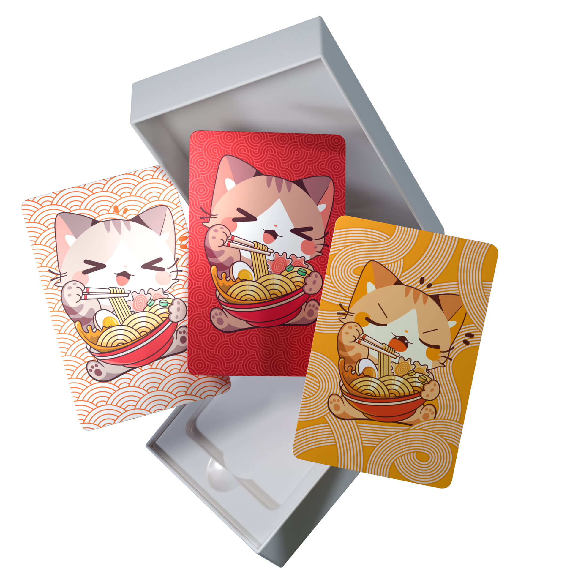 Tangem Ramen Cat kaart wordt uit kleurrijke anime-verpakking gehaald