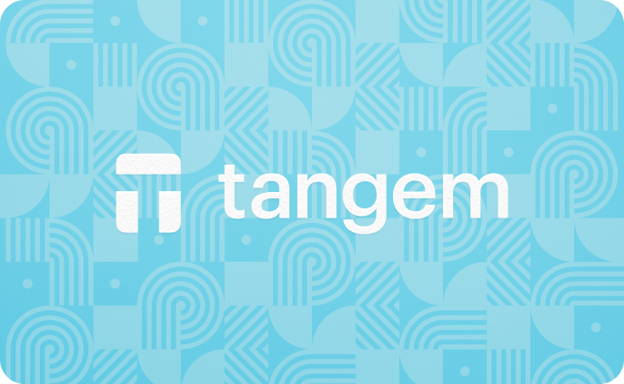 Tangem hardware wallet – lichtblauwe kaart met NFC-chip