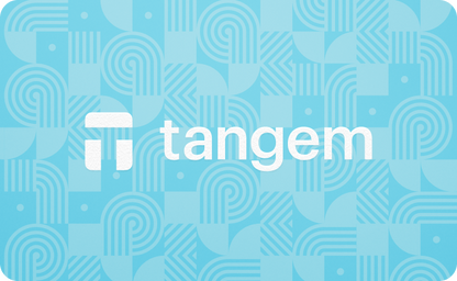 Tangem hardware wallet – lichtblauwe kaart met NFC-chip