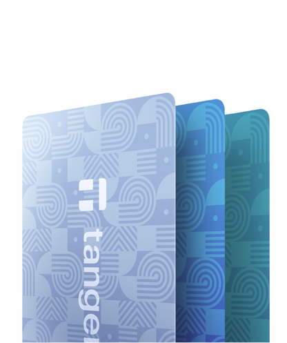 Tangem Shades of Winter – hardware wallet kaarten in waaier 